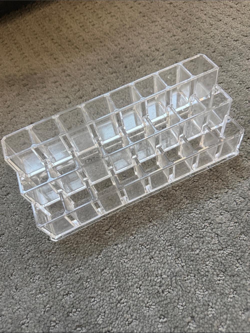Clear 3-Tier Lipstick & Cosmetic Organizer - Clear Acrylic